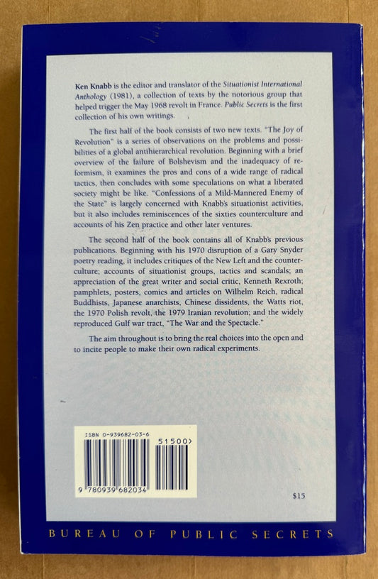 Public Secrets; Collected Skirmishes of Ken Knabb, 1970-1997