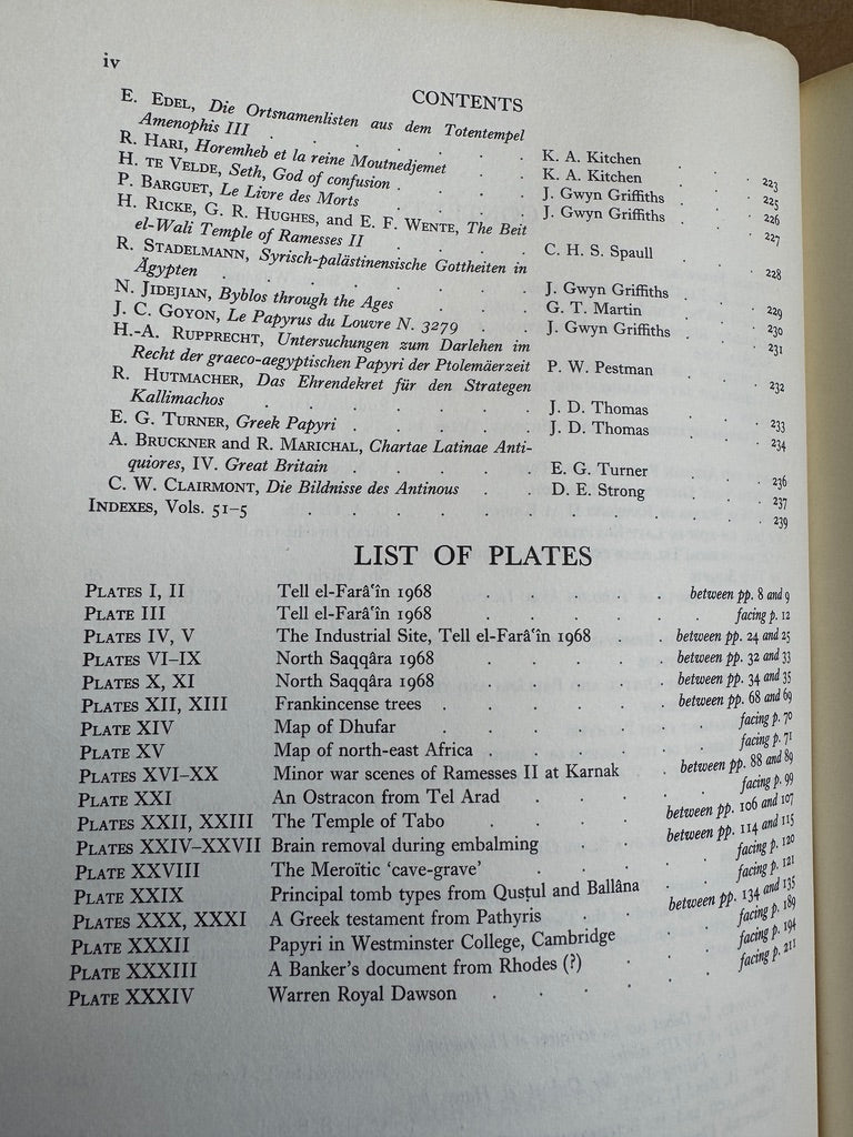 The Journal of Egyptian Archaeology; Vol 55 ; August 1969