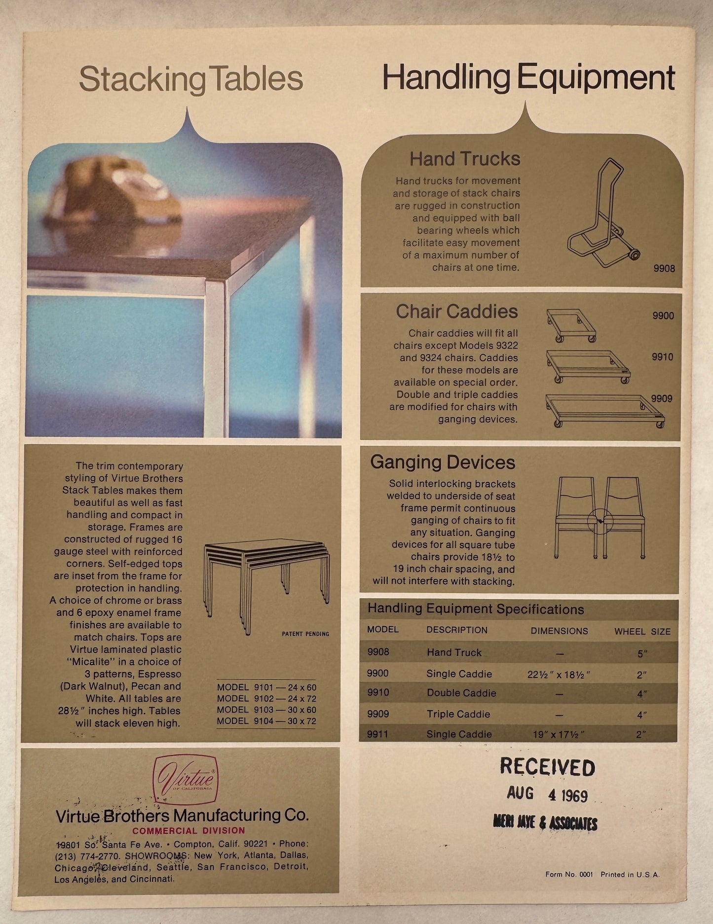 Multi-Purpose Stacking Chairs & Tables (Mid-Century Modern Catalog)