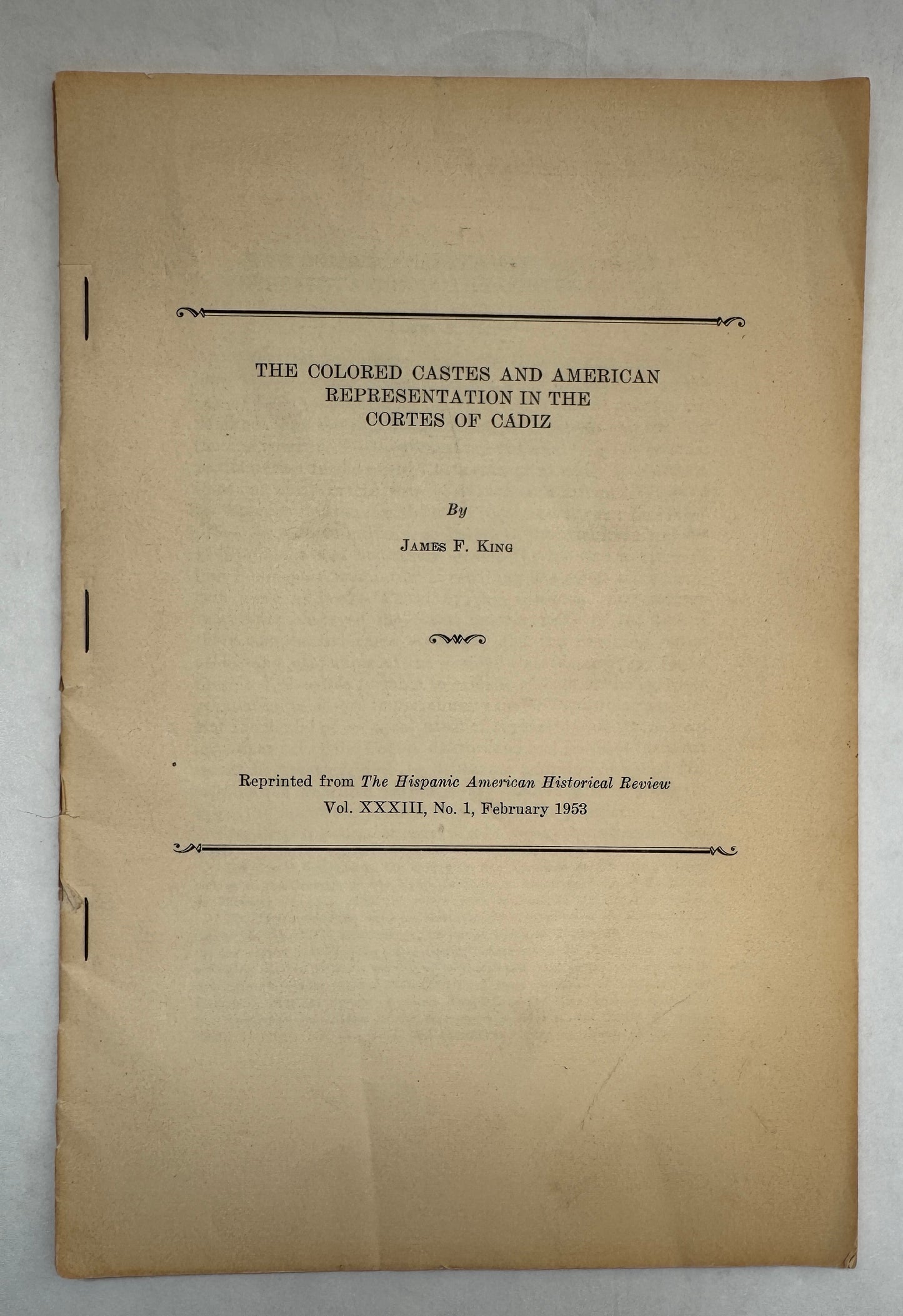 The Colored Castes and American Representation in the Cortes of Cádiz