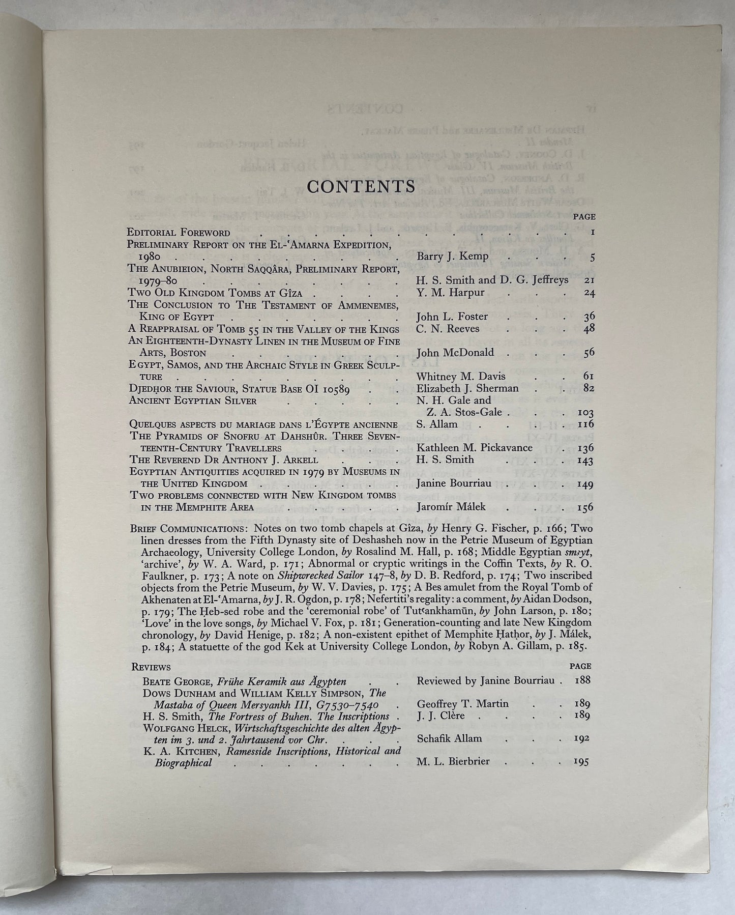 The Journal of Egyptian Archaeology; Vol 67; 1981