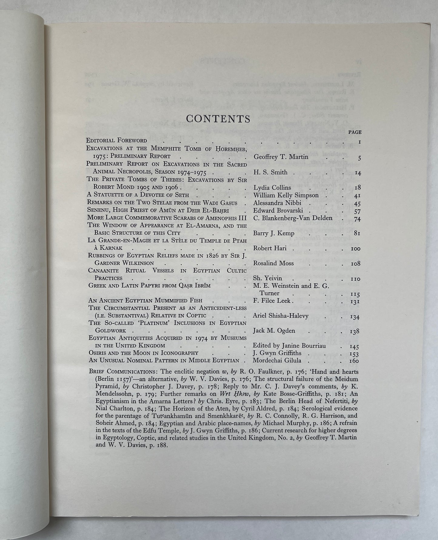 The Journal of Egyptian Archaeology; Vol 62; 1976