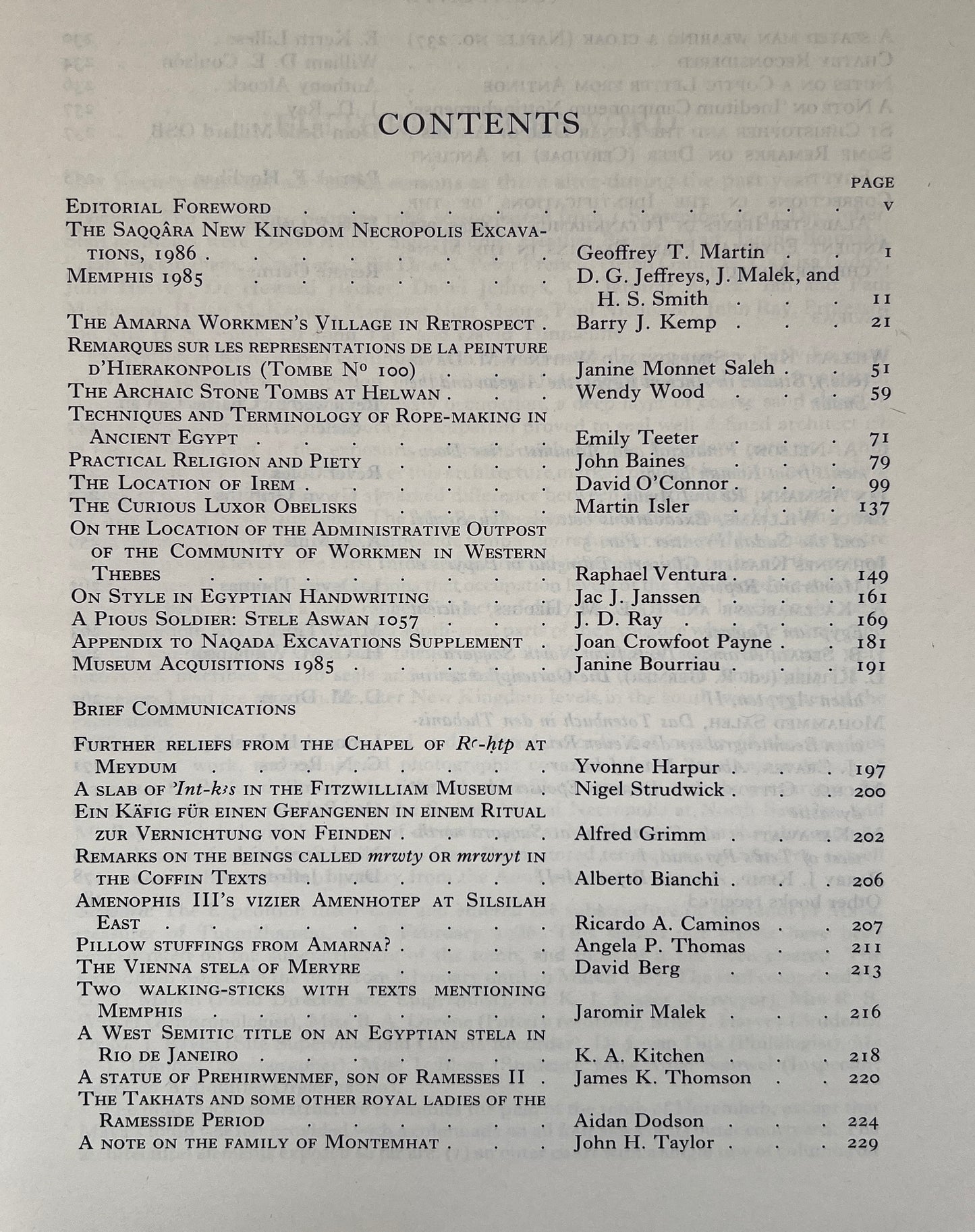 The Journal of Egyptian Archaeology; Vol 73; 1987