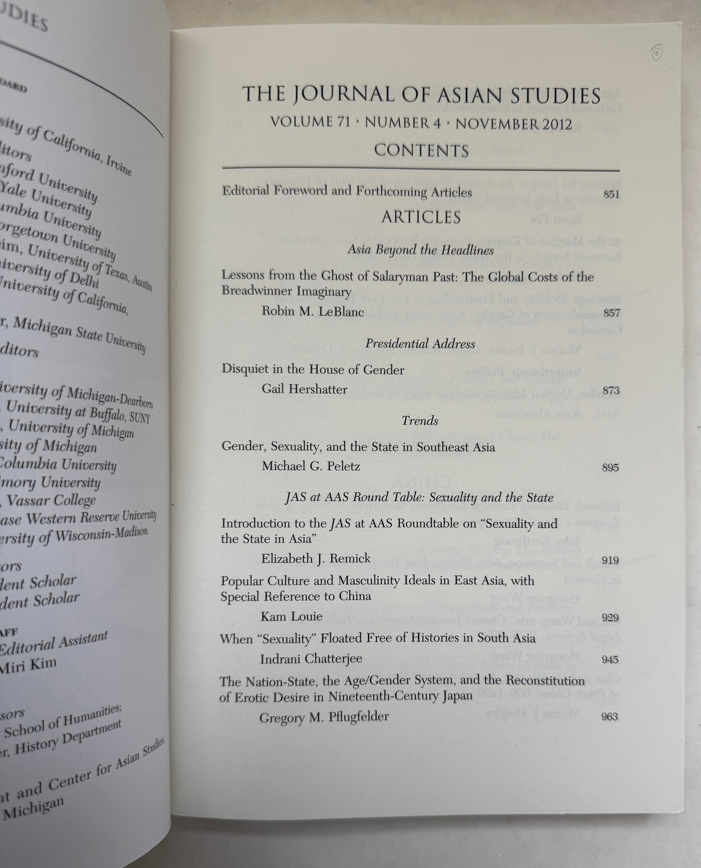 Journal of Asian Studies; Volume 71, Number 4
