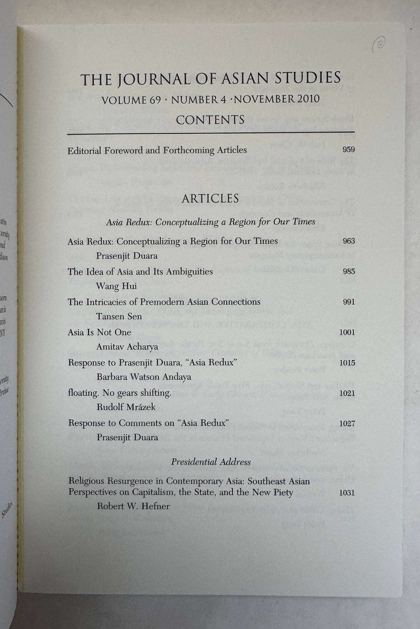 Journal of Asian Studies; Volume 69, Number 4