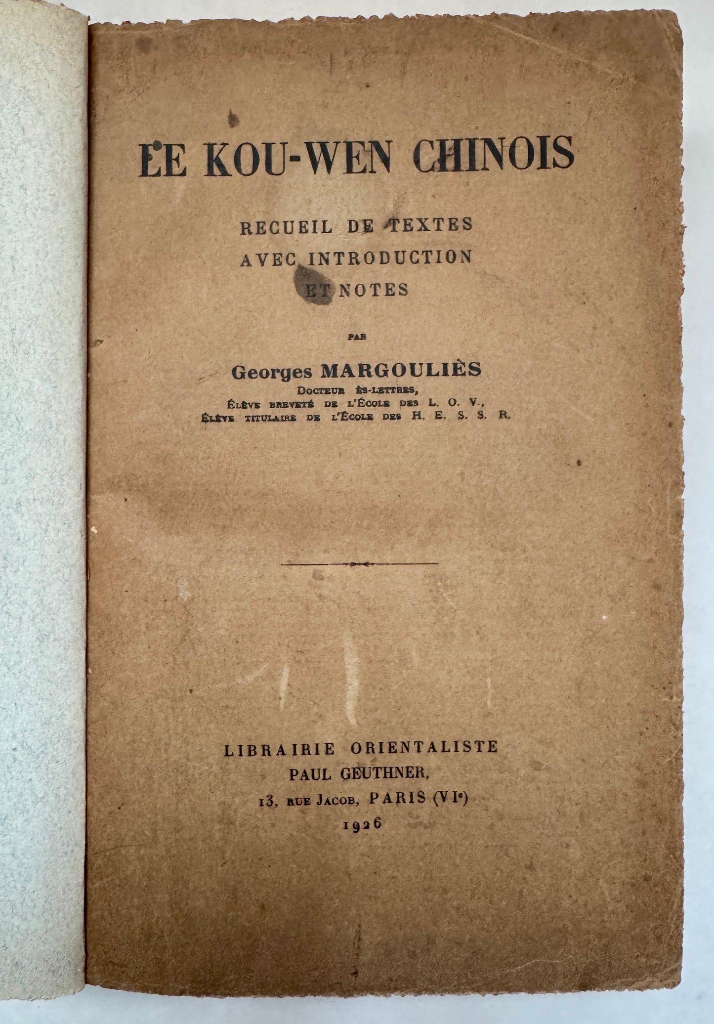 Le Kou-Wen Chinois