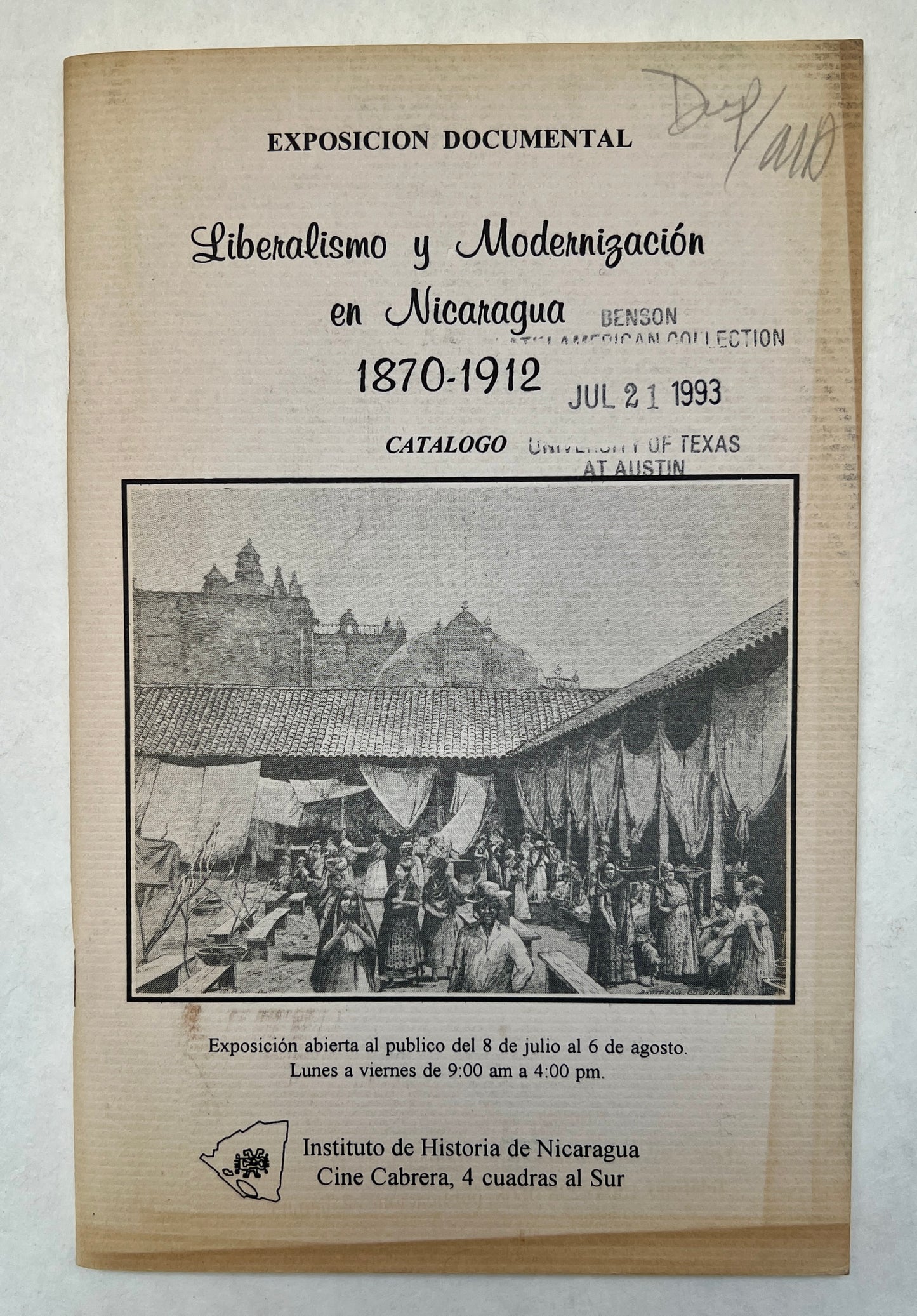 Exposición Documental, Liberalismo y Modernización en Nicaragua, 1870-1912, Catálogo