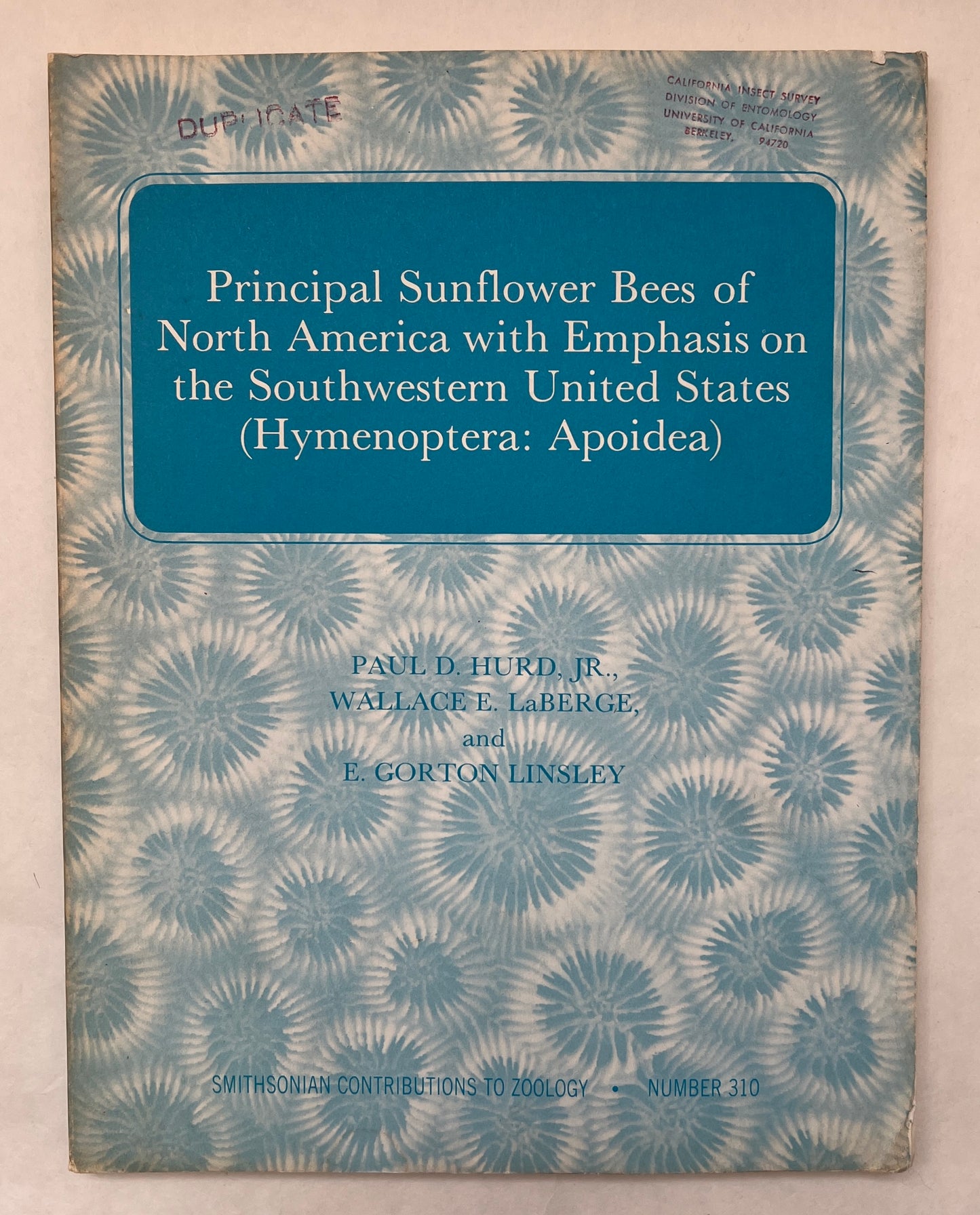 Principal Sunflower Bees of North America on the Southwestern United States