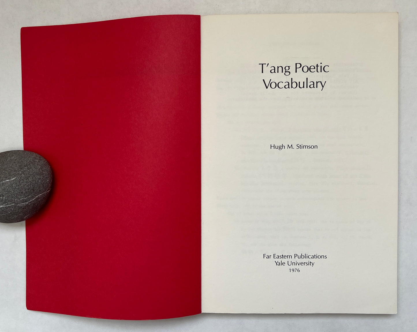 T'ang Poetic Vocabulary