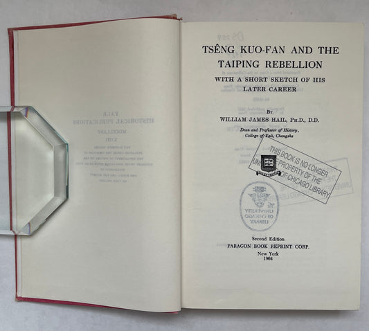 Tsêng Kuo-Fan and the Taiping Rebellion: With a Short Sketch of His Later Career