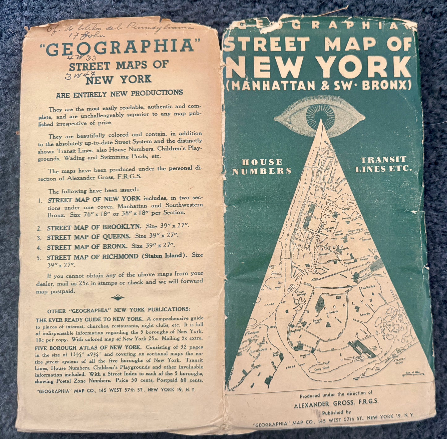 Street Map of New York (Manhattan & SW Bronx)