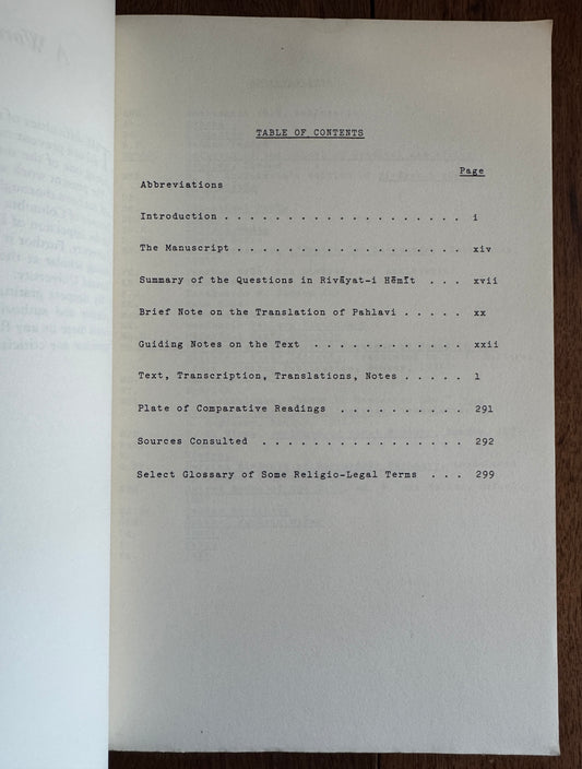 Rivāyat-I Hēmīt-I Ašawahistān: A Study in Zoroastrian Law: Edition, Transcription, and Translation