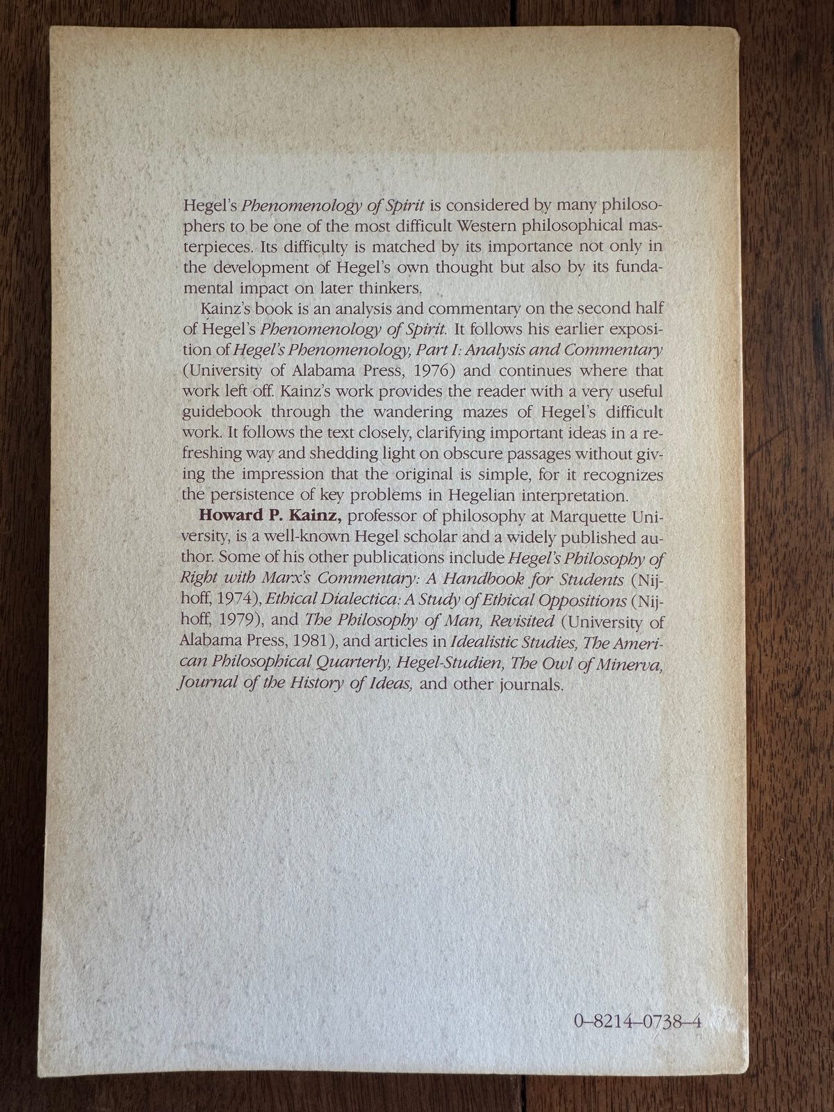 Hegel's Phenomenology, Part II: The Evolution of Ethical and Religious Consciousness to the Absolute Standpoint