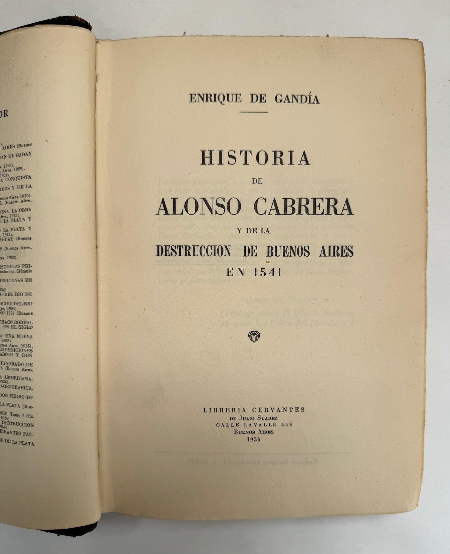 Historia de Alonso Cabrera y de la Destrucción de Buenos Aires en 1541