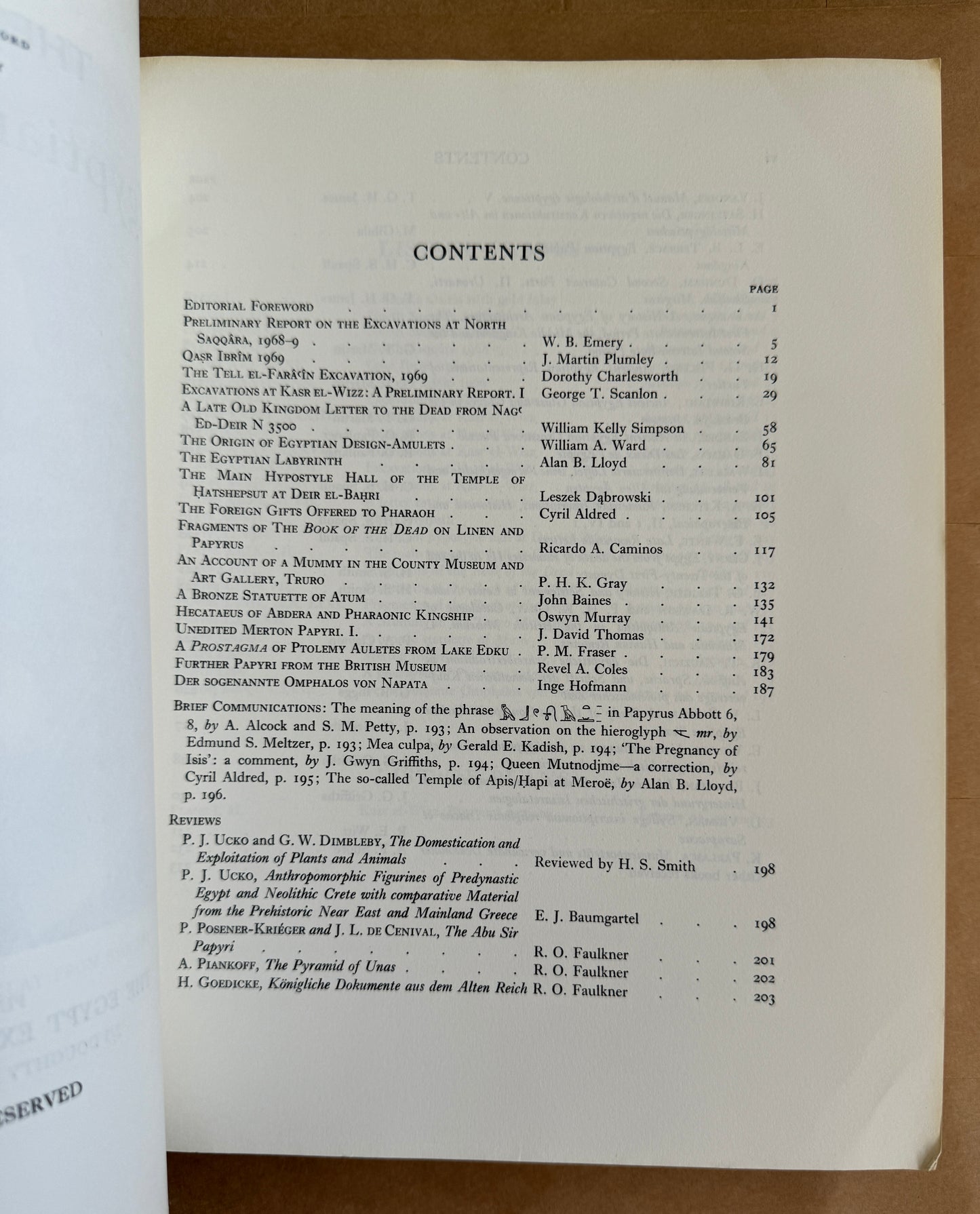 The Journal of Egyptian Archaeology; Vol 56 ; August 1970