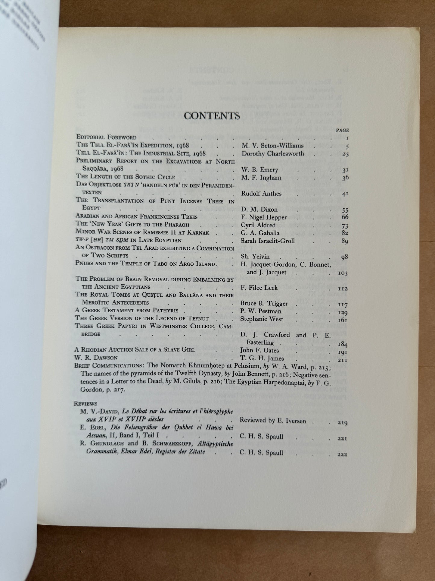 The Journal of Egyptian Archaeology; Vol 55 ; August 1969