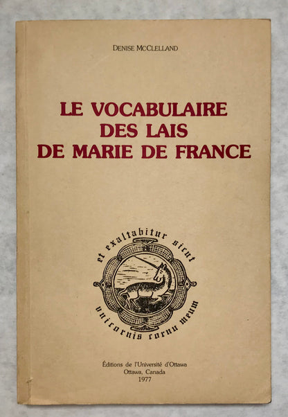 Le Vocabulaire Des Lais de Marie de France