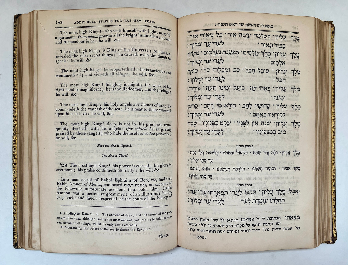 The Form of Prayers for the New Year: According to the Custom of the German and Polish Jews as Read in Their Synagogues, and Used in Their Families