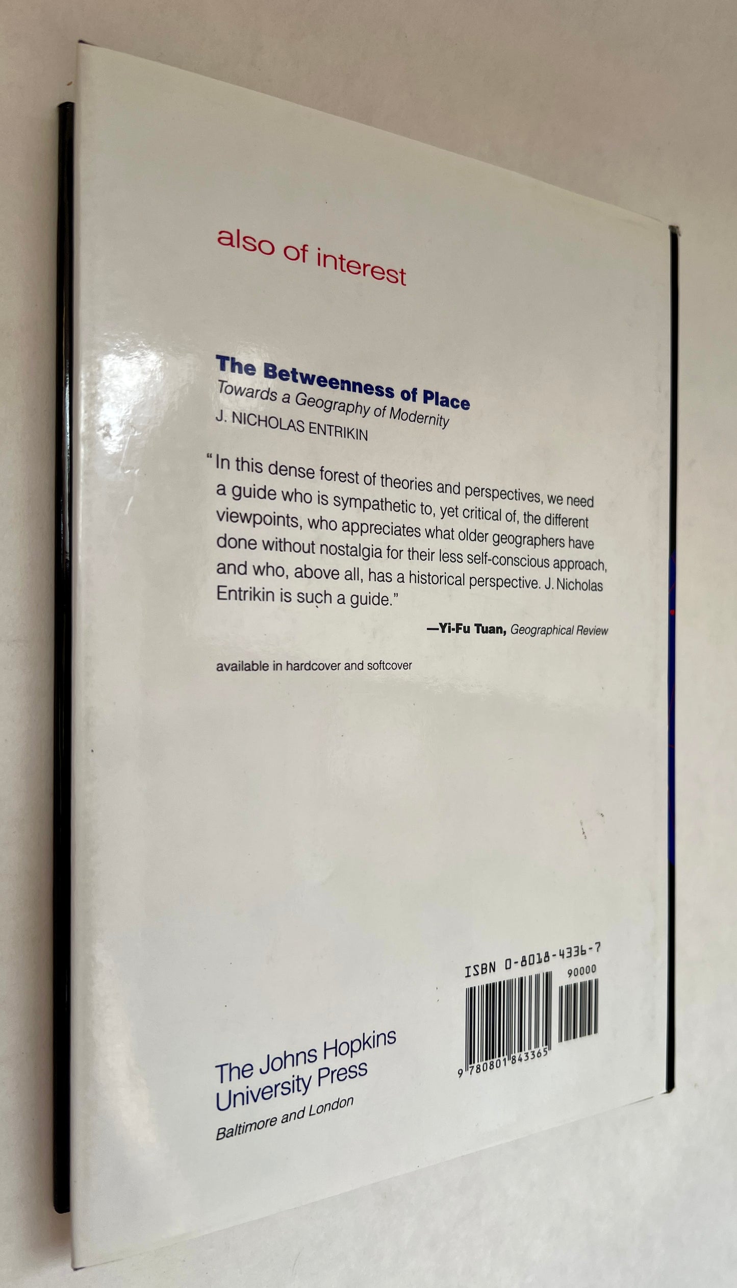 Place, Modernity, and the Consumer's World: A Relational Framework for Geographical Analysis