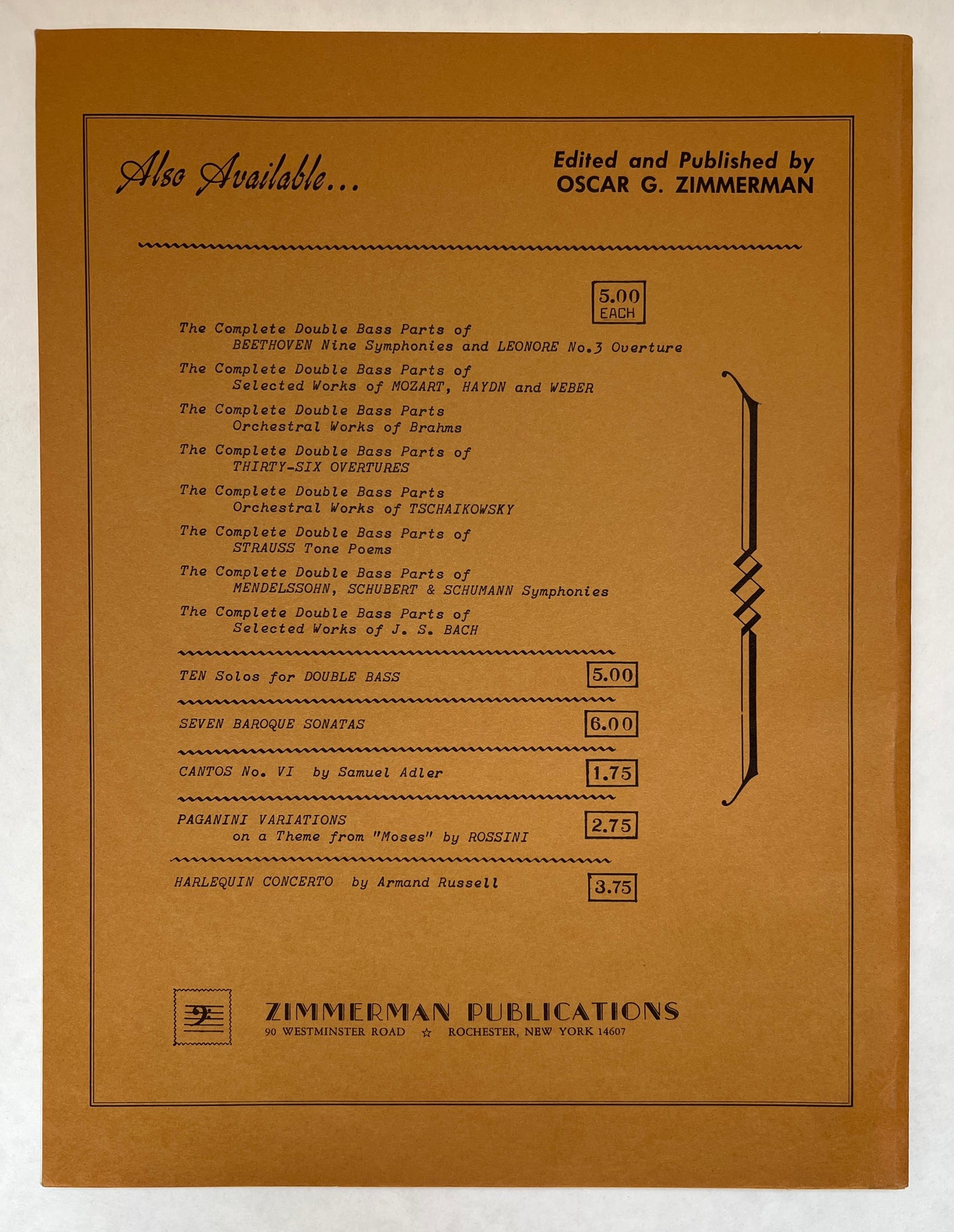 The Complete Double Bass Parts of Selected Romantic Symphonies