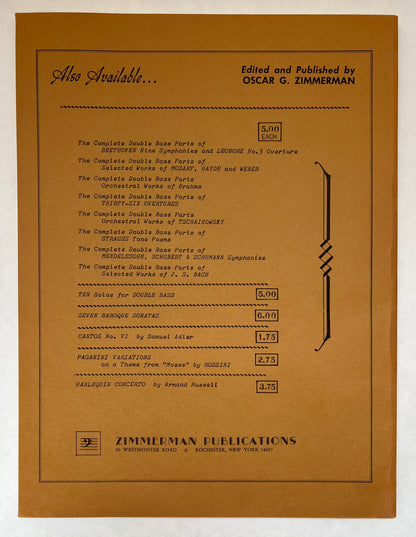 The Complete Double Bass Parts of Selected Romantic Symphonies