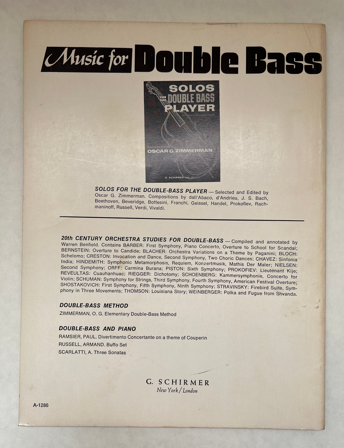 20th Century Orchestra Studies for Double Bass