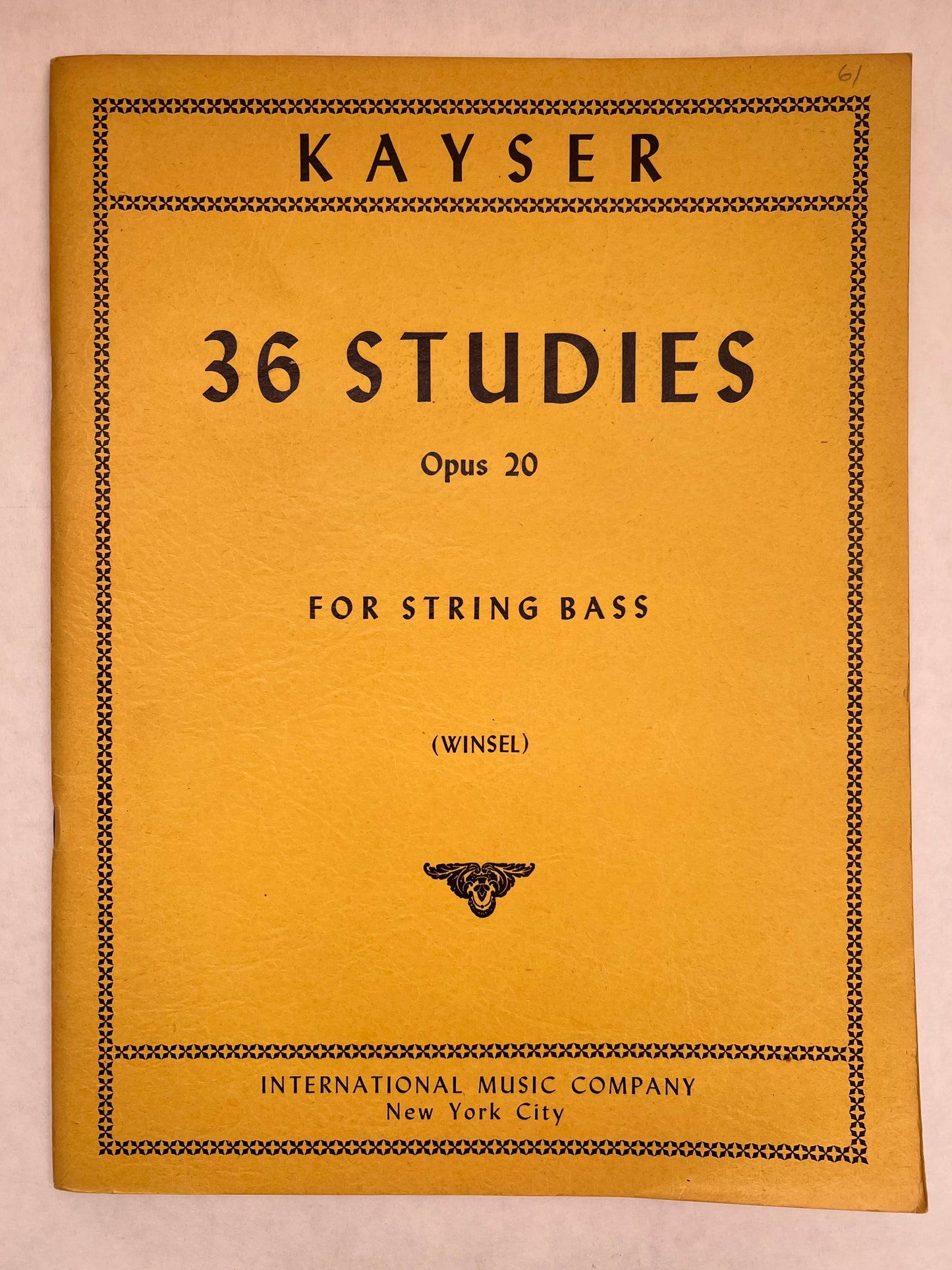 36 Studies, for String Bass, Op. 20