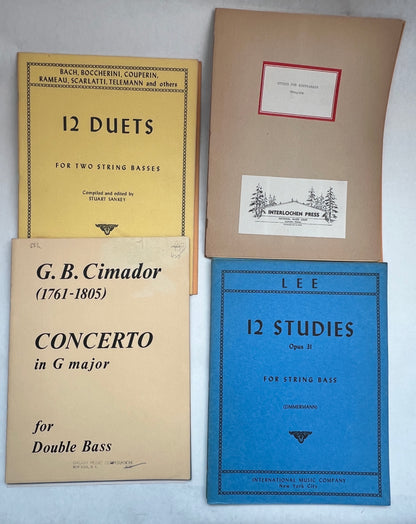 [11 Assorted Musical Scores and Exercise Books for String Bass]