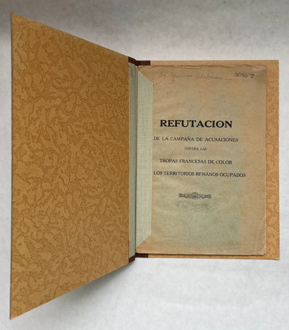 Refutacion de la Campaña de Acusaciones Contra Las Tropas Francesas de Color en Los Territorios Renanos Ocupados