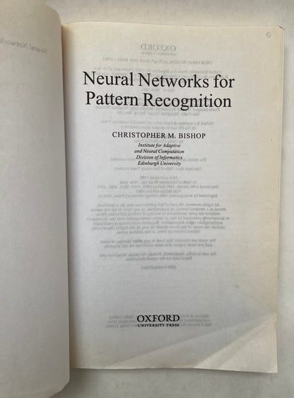 Neural Networks for Pattern Recognition