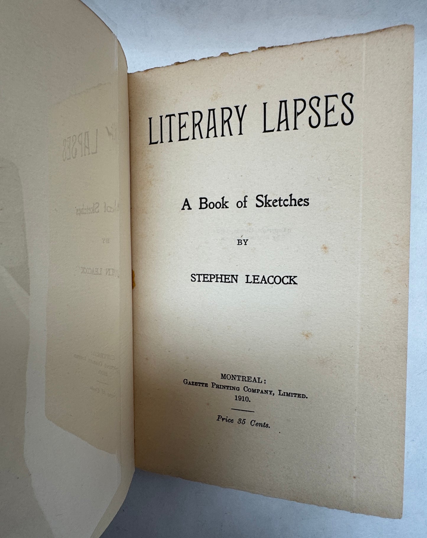 Literary Lapses: A Book of Sketches