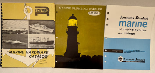 Marine Plumbing Catalogs - Crane, American-Standard and Russwin (lot of 3)