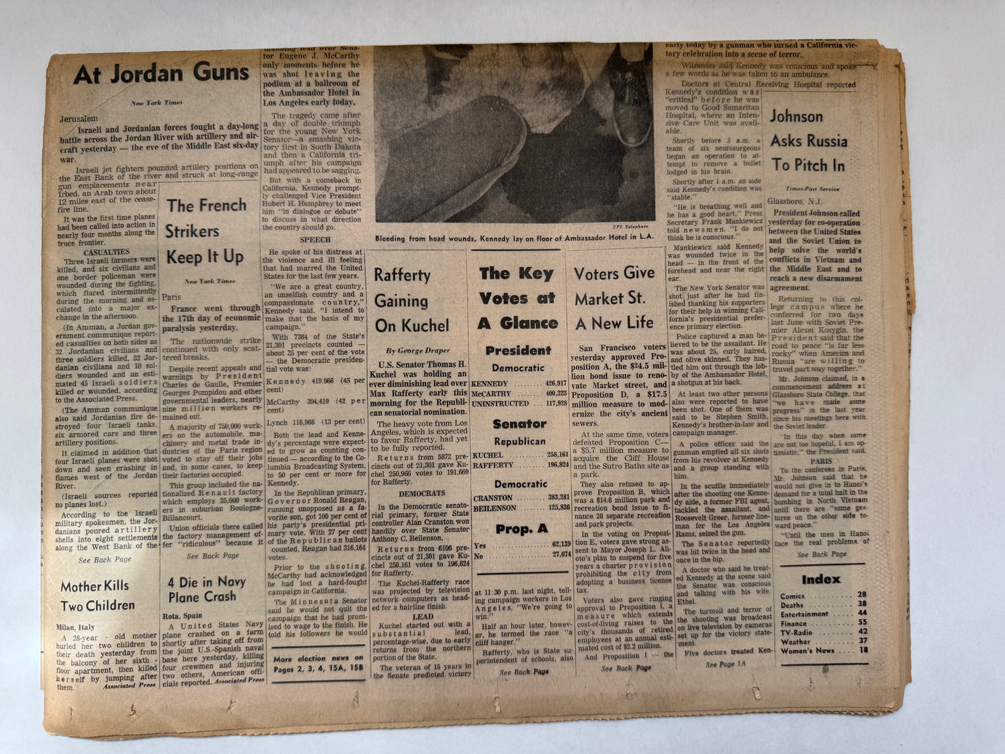 Kennedy Is Shot; San Francisco Chronicle; Wednesday, June 5, 1968