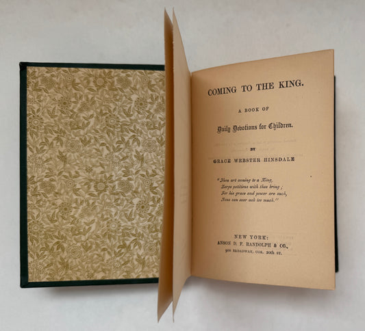 Coming to the King. A Book of Daily Devotions for Children