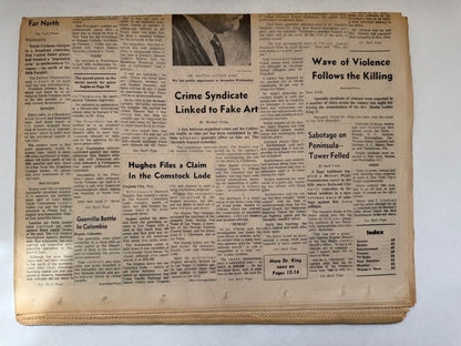 Memphis Ambush; DR. KING MURDERED [front page headline]
