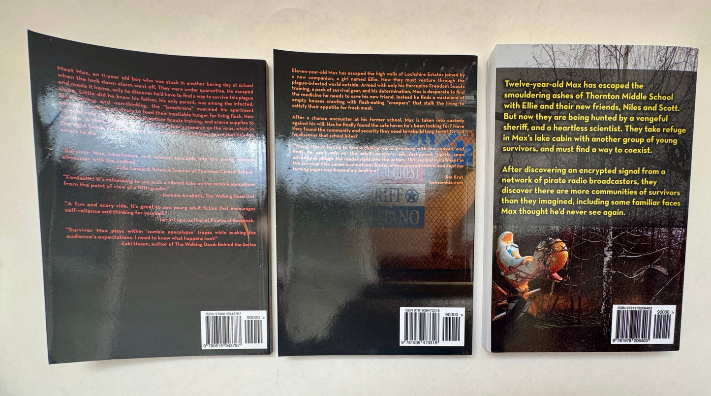 Survivor Max: Too Smart to Die; Trigger Warnings; School Bites. [All Three Signed]