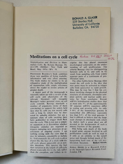 Multiplication and Division in Mammalian Cells
