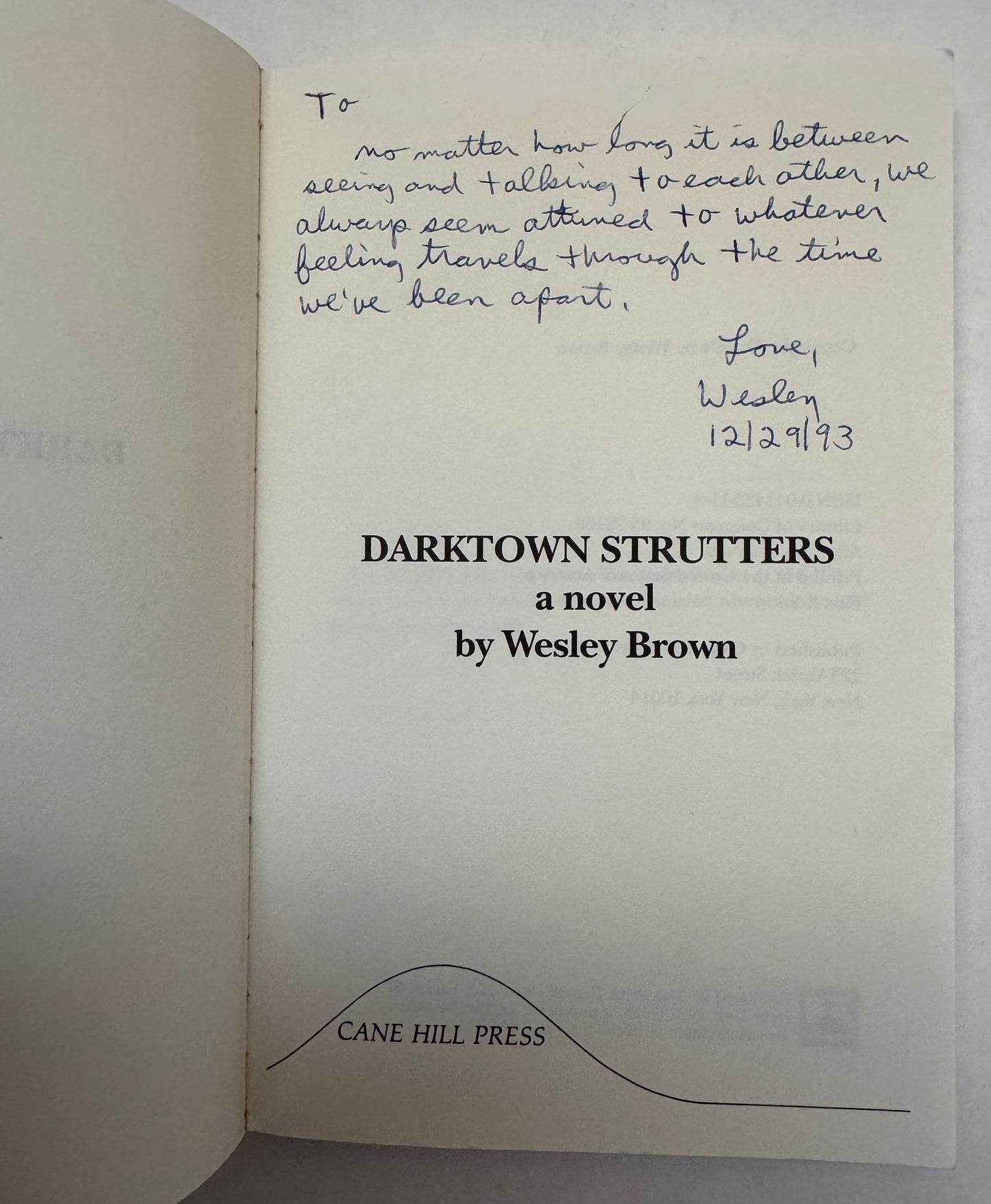 Darktown Strutters: A Novel [Author Inscribed]