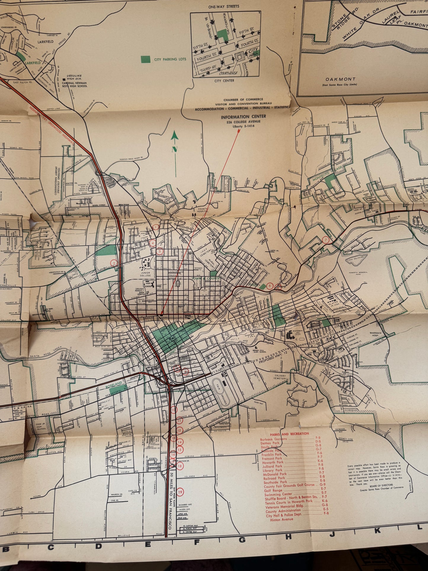Map of Santa Rosa and Vicinity