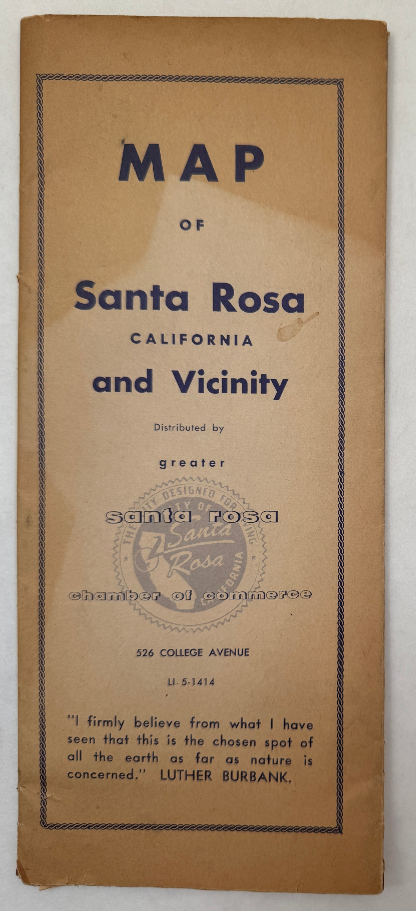 Map of Santa Rosa and Vicinity