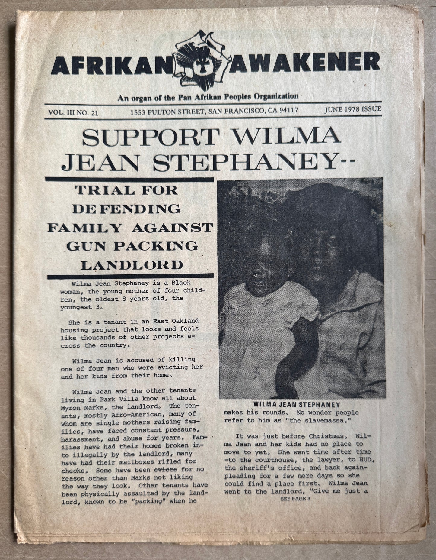 Afrikan Awakener: An Organ of the Pan Afrikan Peoples' Organization