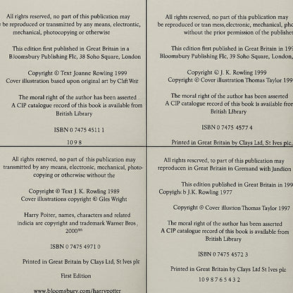 Harry Potter and the Philosopher's Stone; Harry Potter and the Chamber of Secrets; Harry Potter and the Prisoner of Azkaban; Harry Potter and the Goblet of Fire [Deluxe UK Edition]