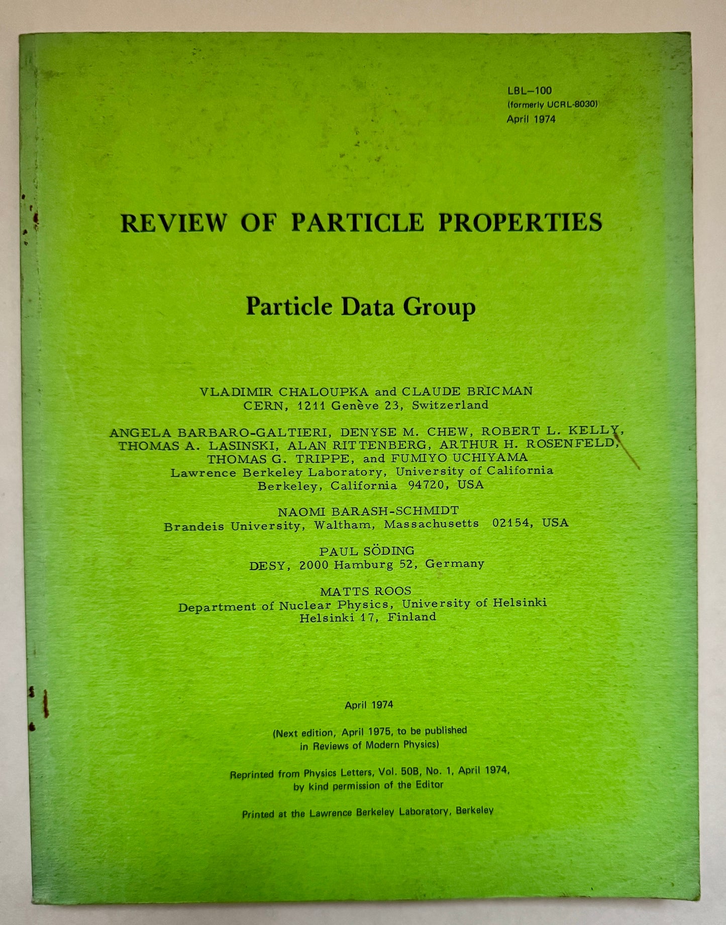 Review of Particle Properties