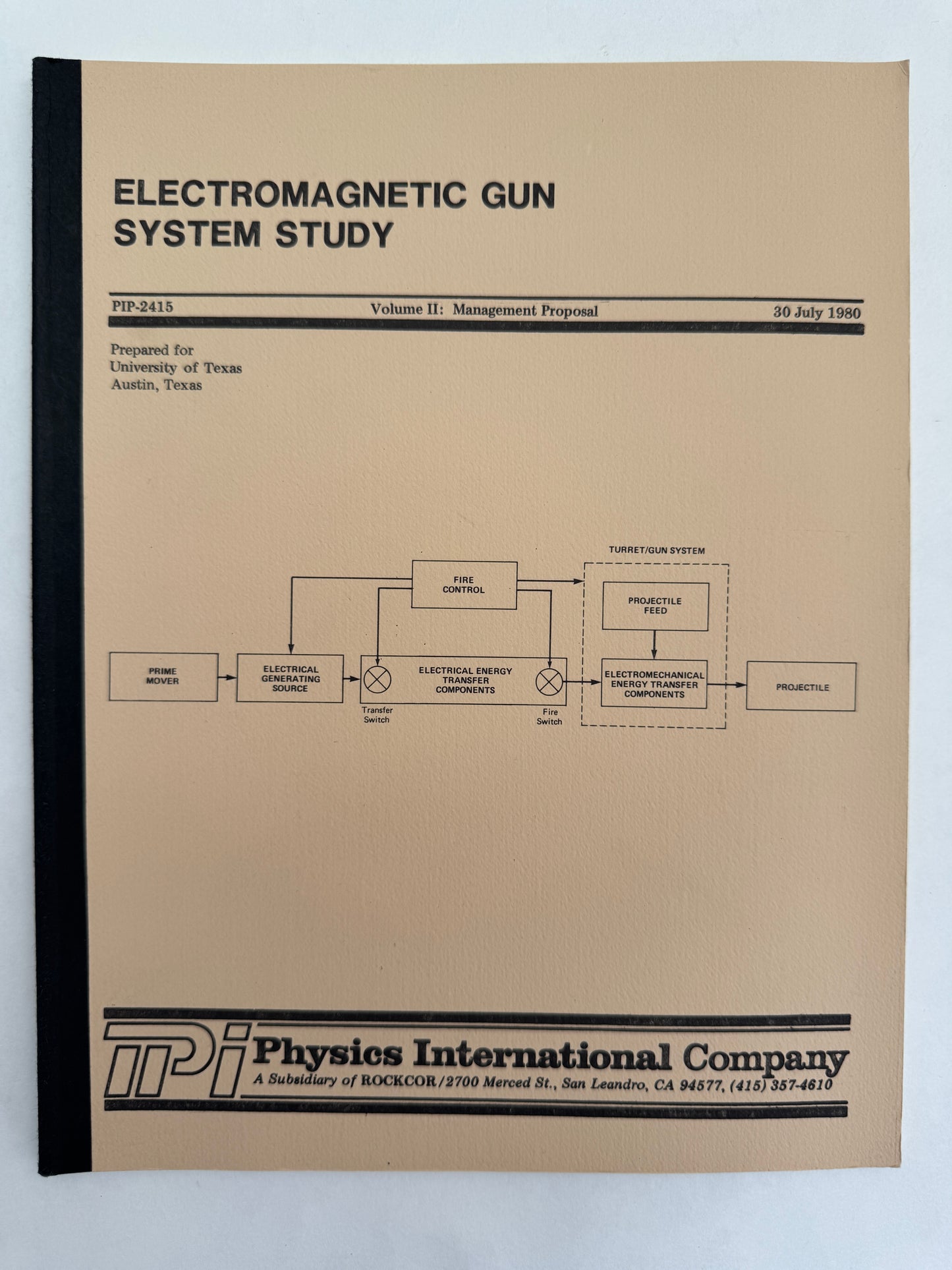 Electromagnetic Gun Components and Systems [and] Engineering Study Electromagnetic Gun Study System
