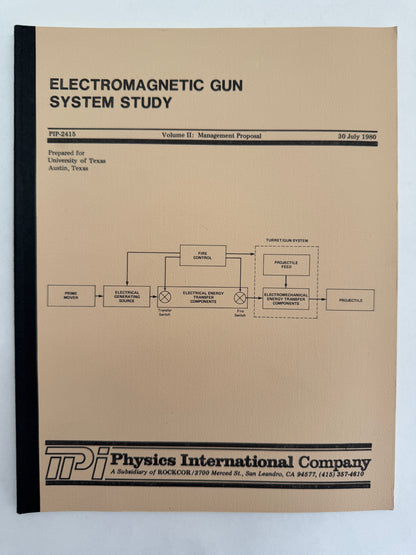 Electromagnetic Gun Components and Systems [and] Engineering Study Electromagnetic Gun Study System