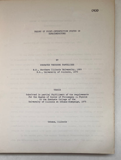 Theory of Point-Imperfection States in Semiconductors [Dissertation]