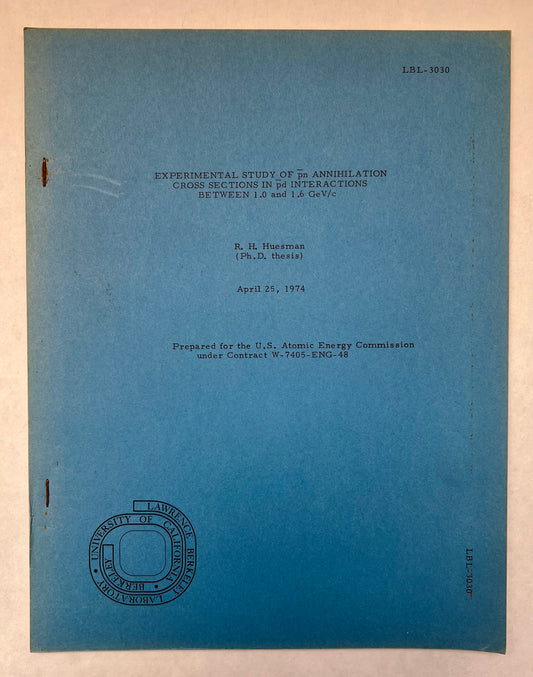Experimental Study of Anti Pn Annihilation Cross Sections in Anti Pd Interactions Between 1.0 and 1.6 Gev/C