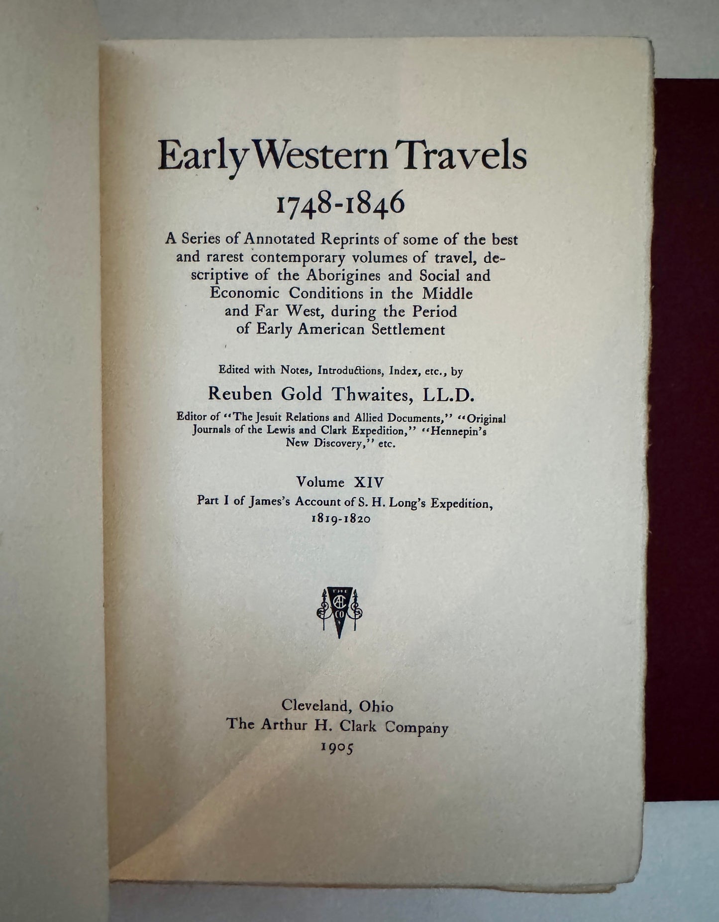 James's Account of S.H. Long's Expedition, 1819-1820