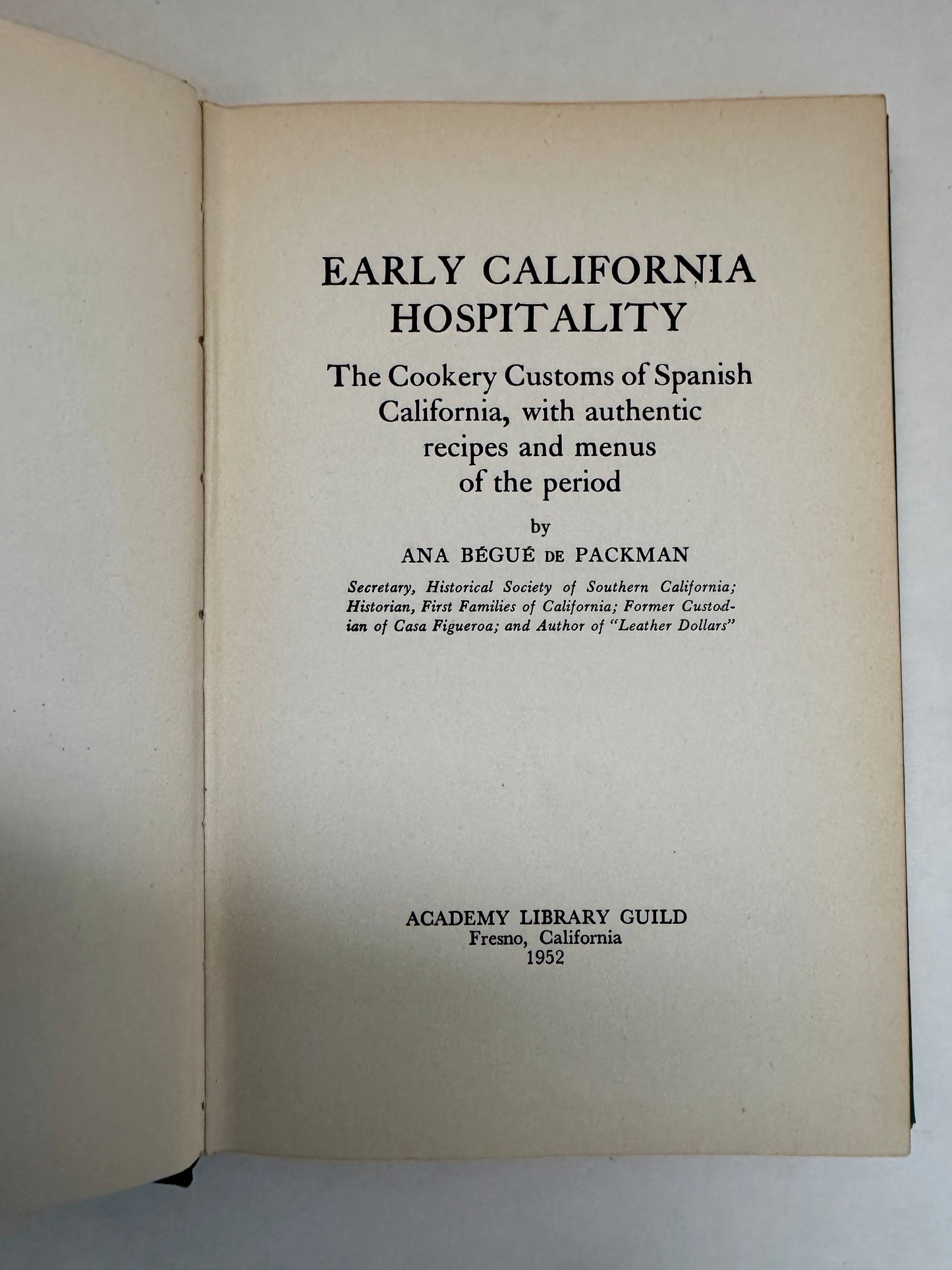Early California Hospitality