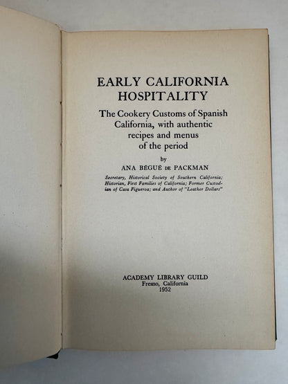 Early California Hospitality